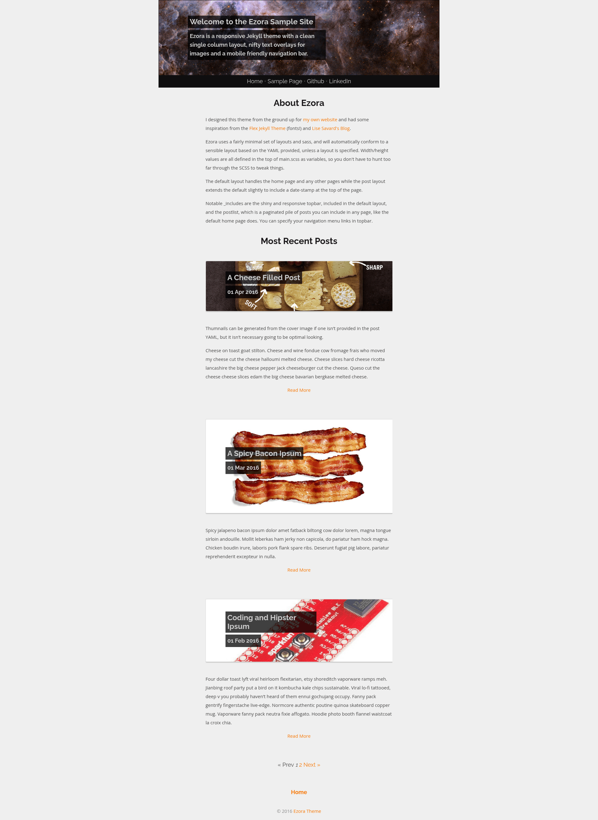 screenshot of Ezora on template0.com