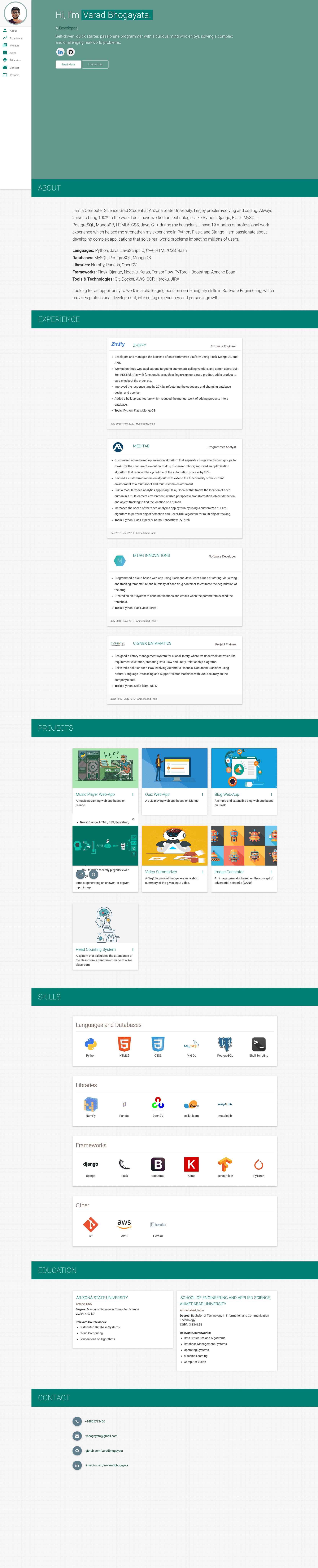 screenshot of Personal Portfolio Template on template0.com