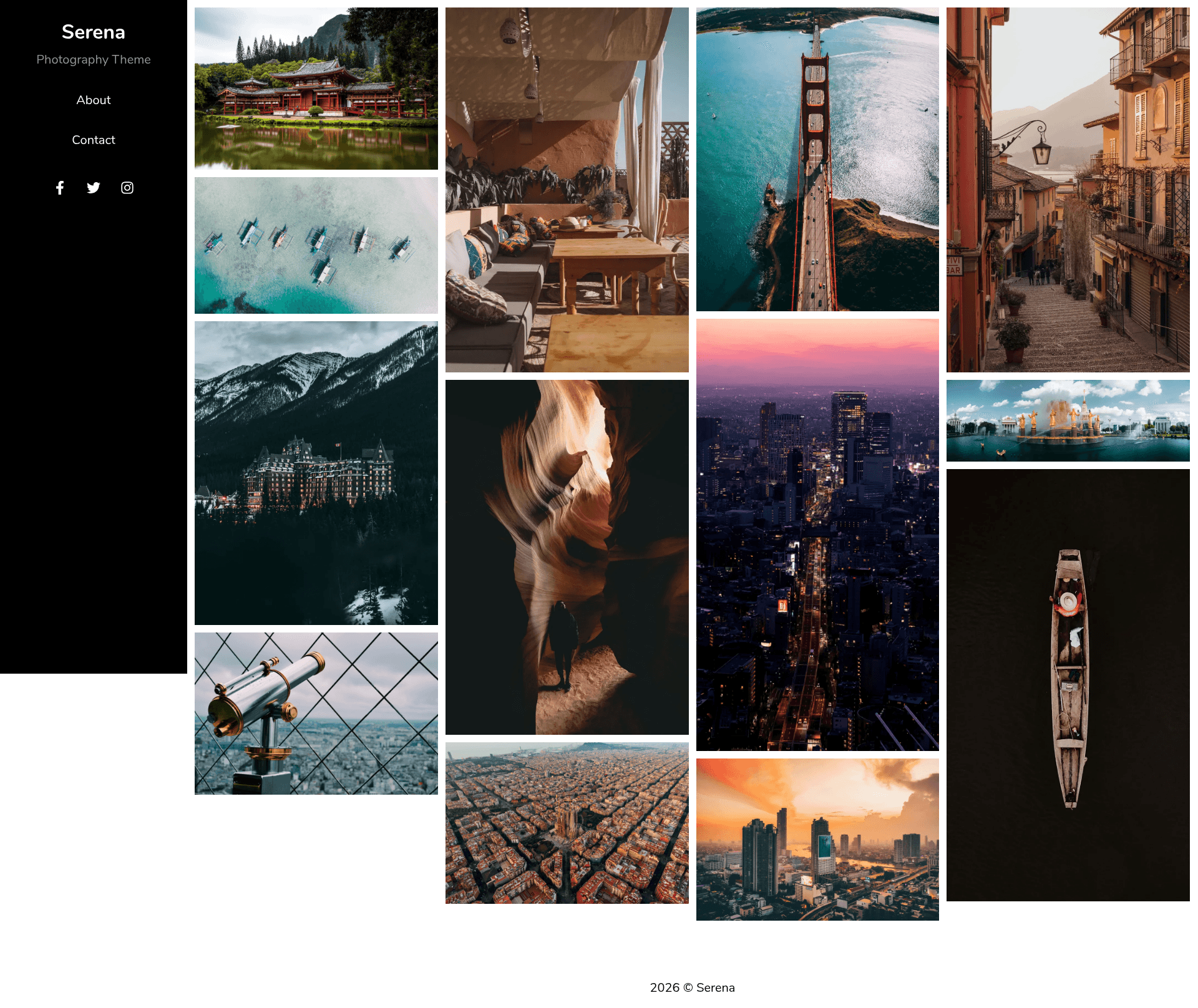 screenshot of Gatsby Theme Serena on template0.com