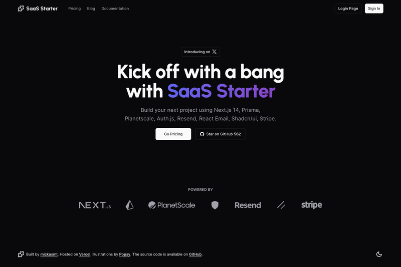 Image for Next SaaS Stripe Starter on template0.com