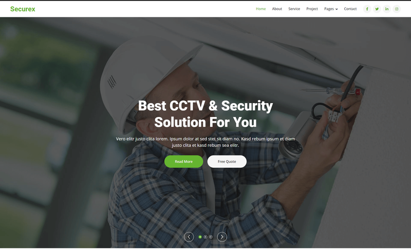 Image for Securex – Security Service Website Template on template0.com Image for Securex – Security Service Website Template on template0.com