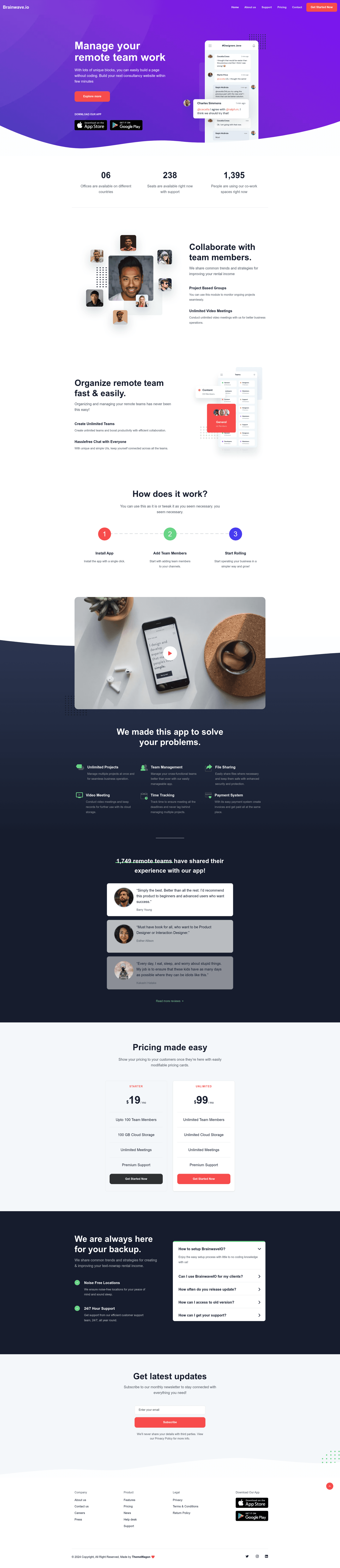 screenshot of BrainwaveIO on template0.com