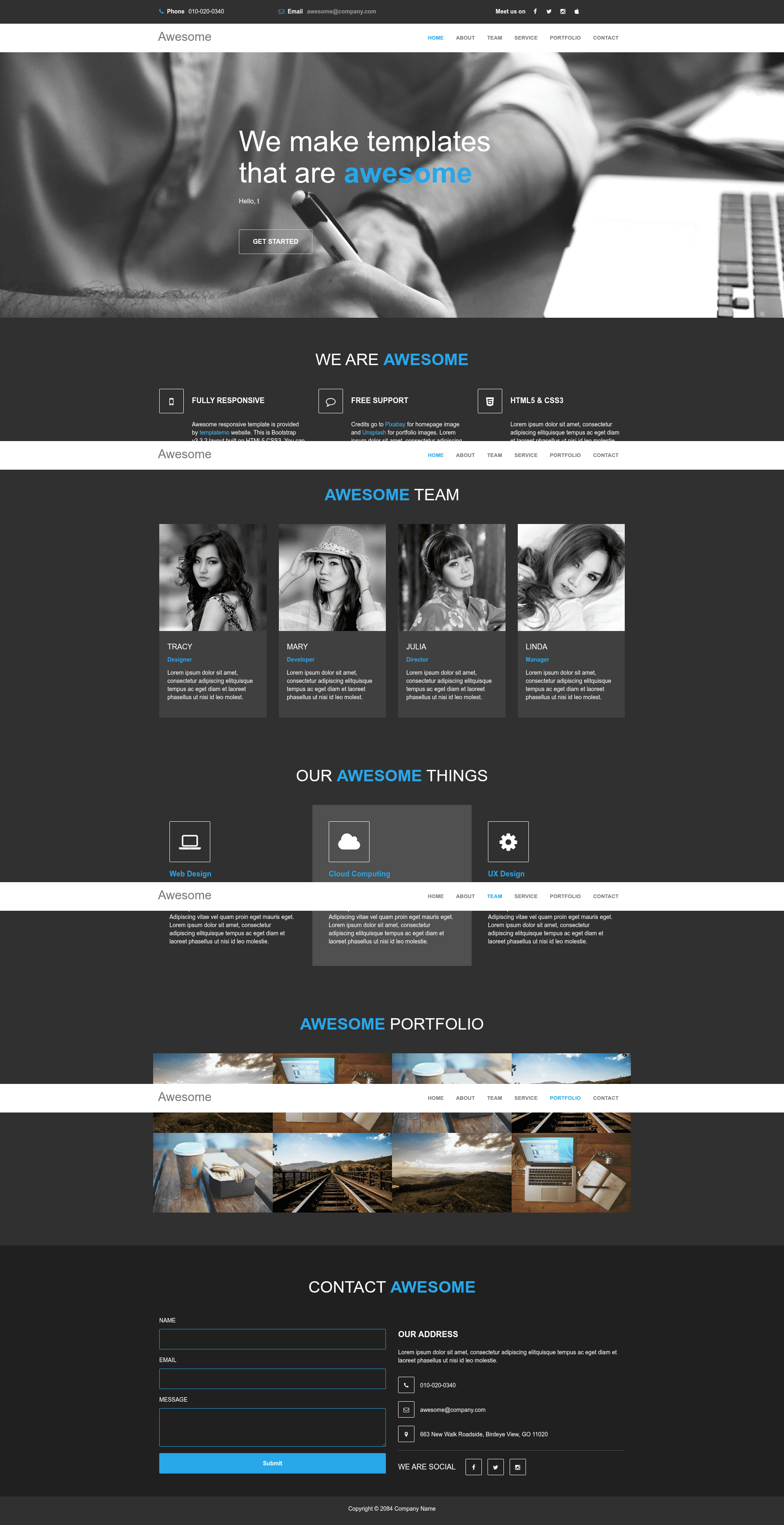 screenshot of Awesome on template0.com