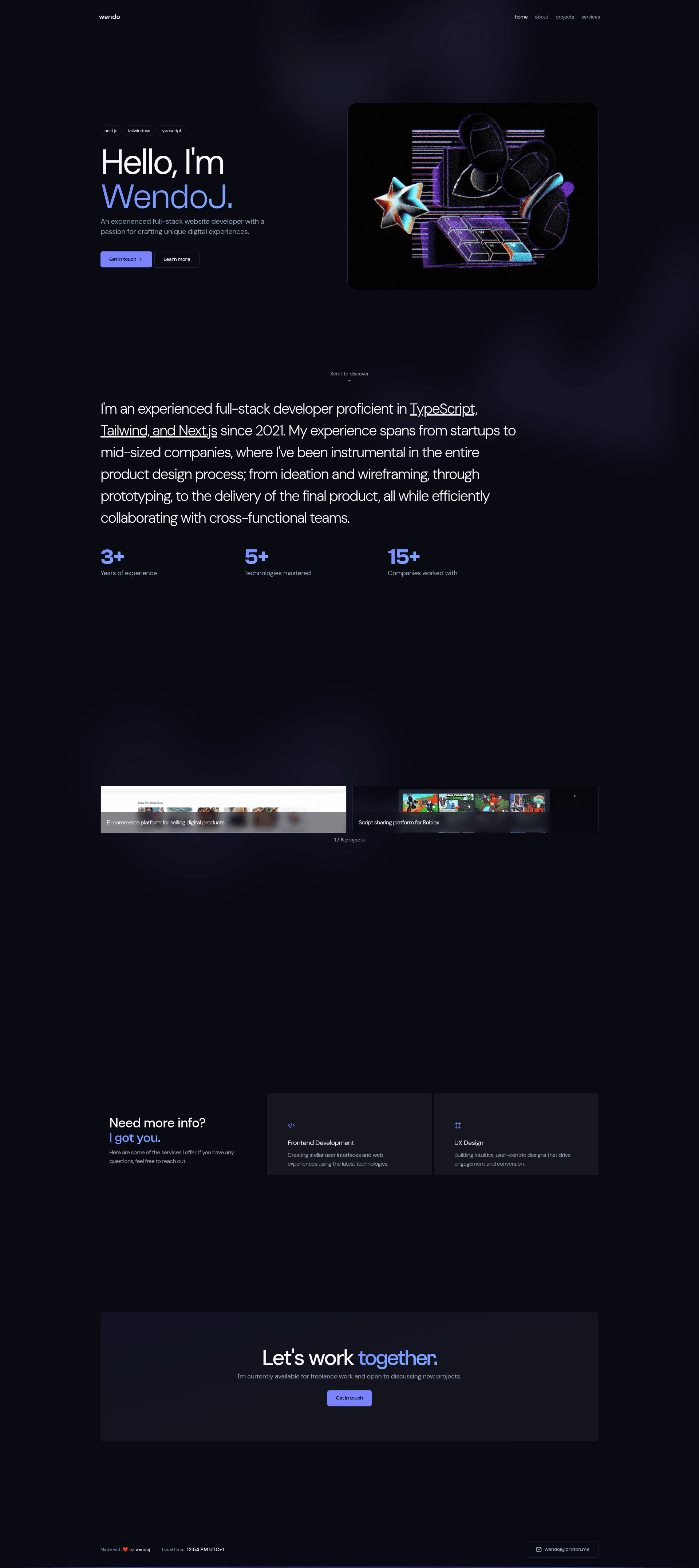 screenshot of Developer Portfolio on template0.com