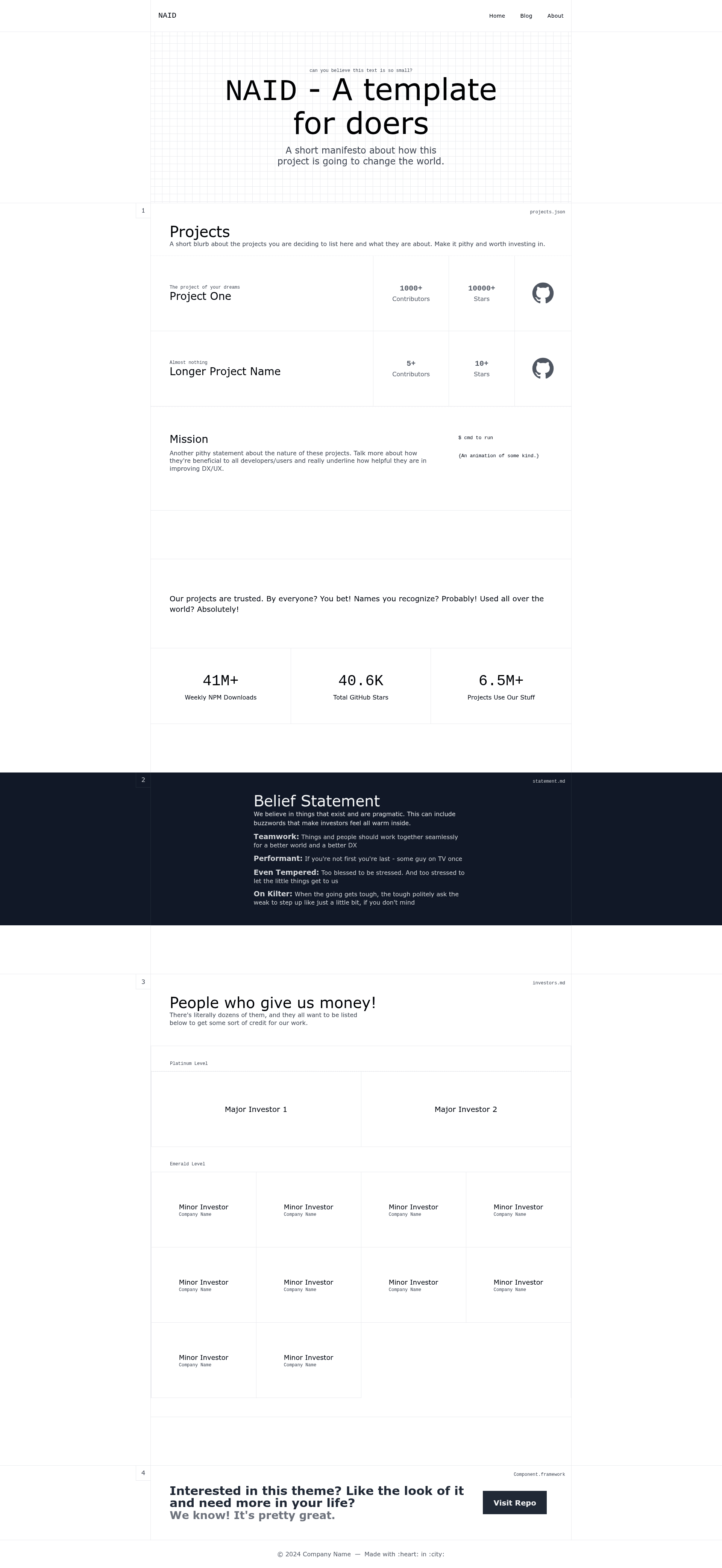 screenshot of NAID on template0.com