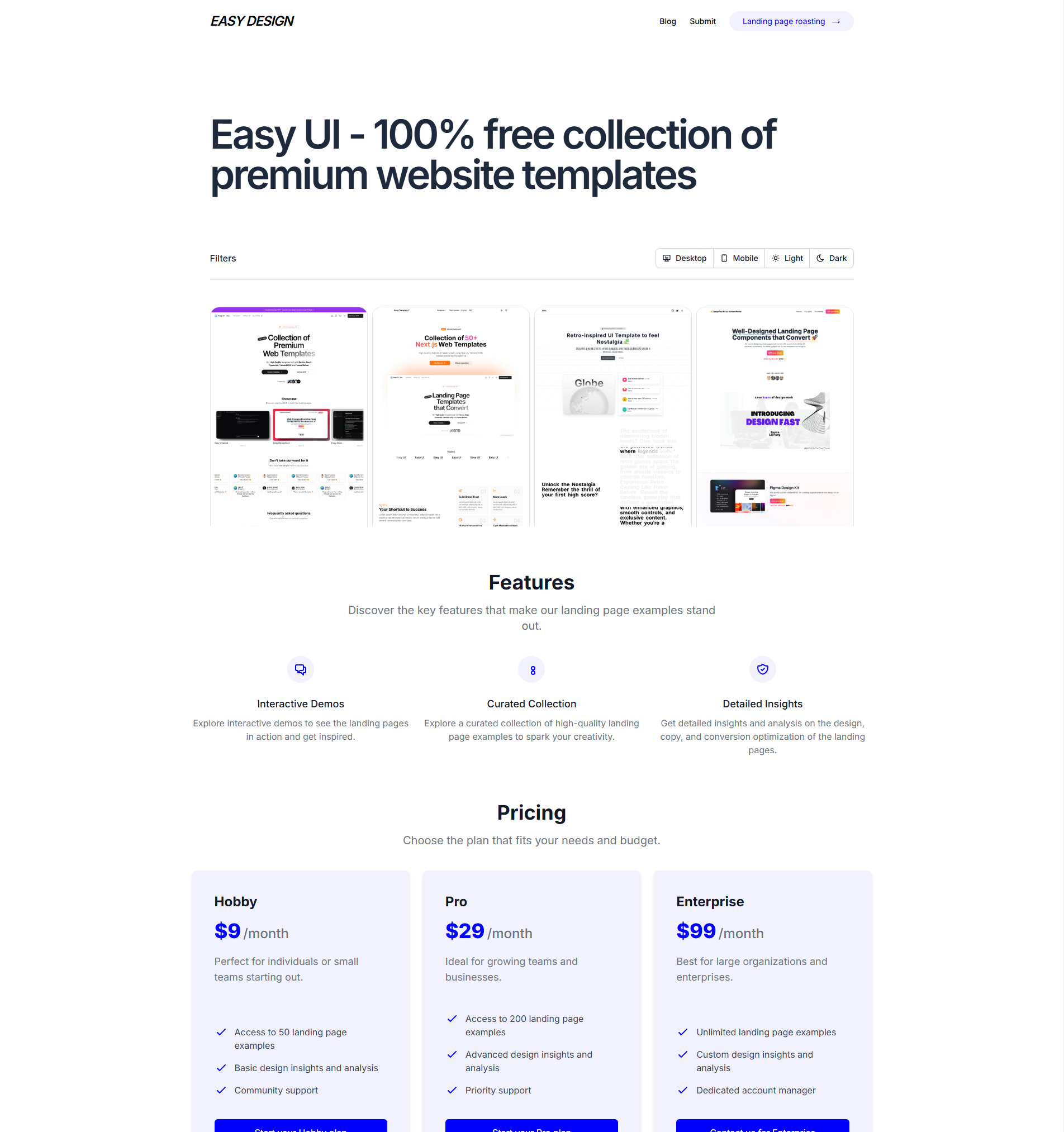 Image for Easy Design(landing page nextjs template) on template0.com