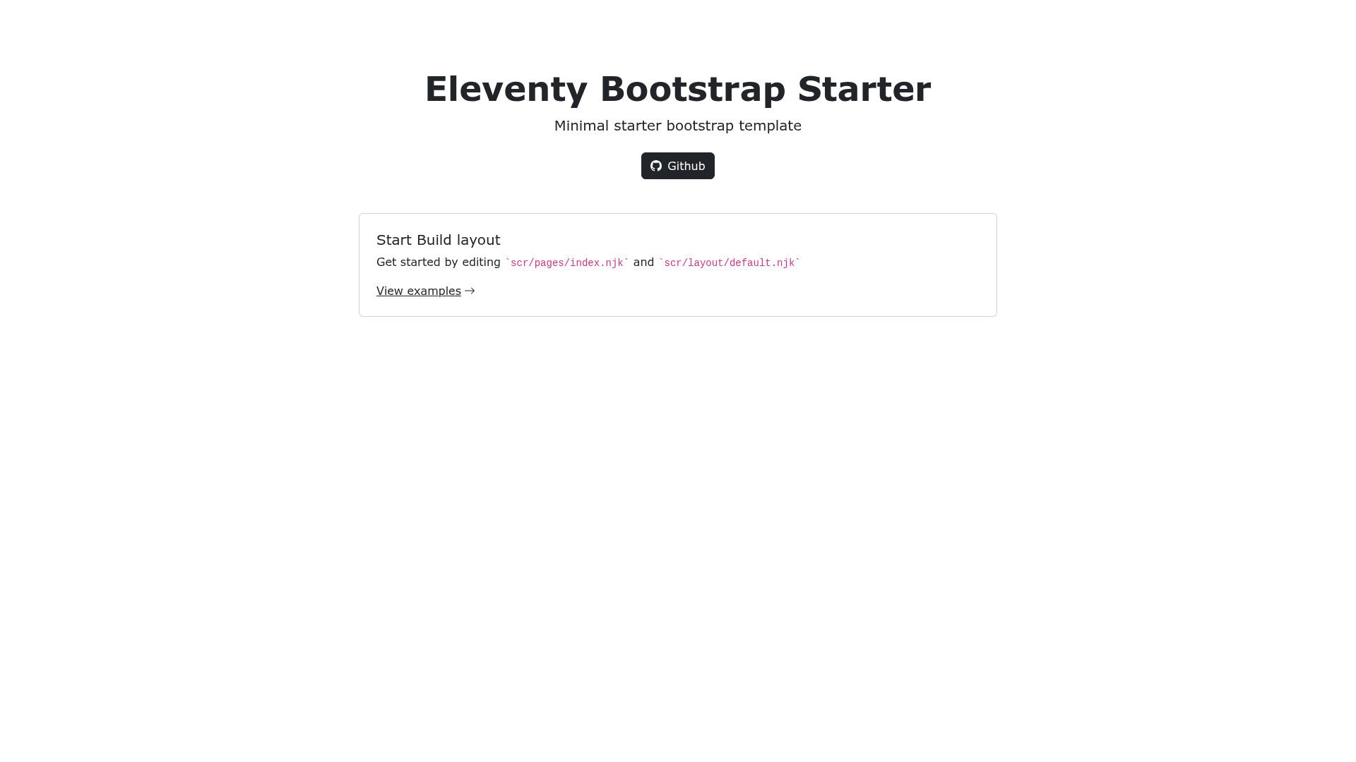 screenshot of Eleventy Bootstrap Starter on template0.com