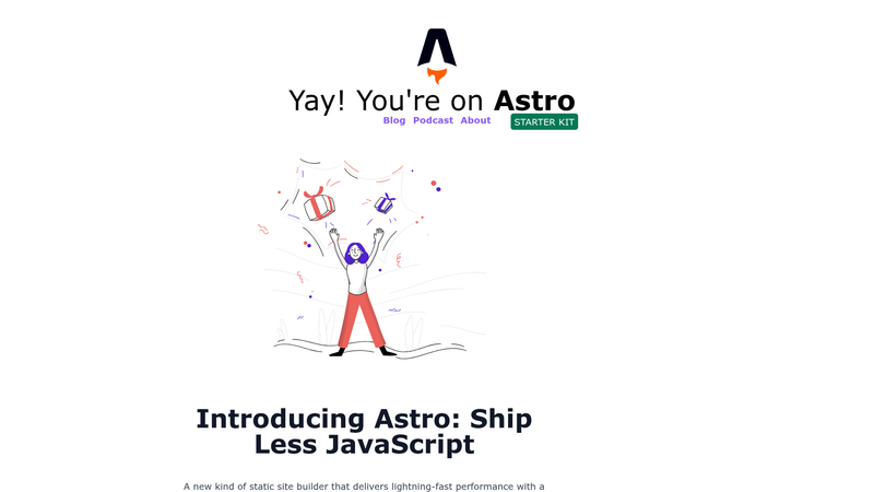 Image for Astro Starter Kit on template0.com Image for Astro Starter Kit on template0.com