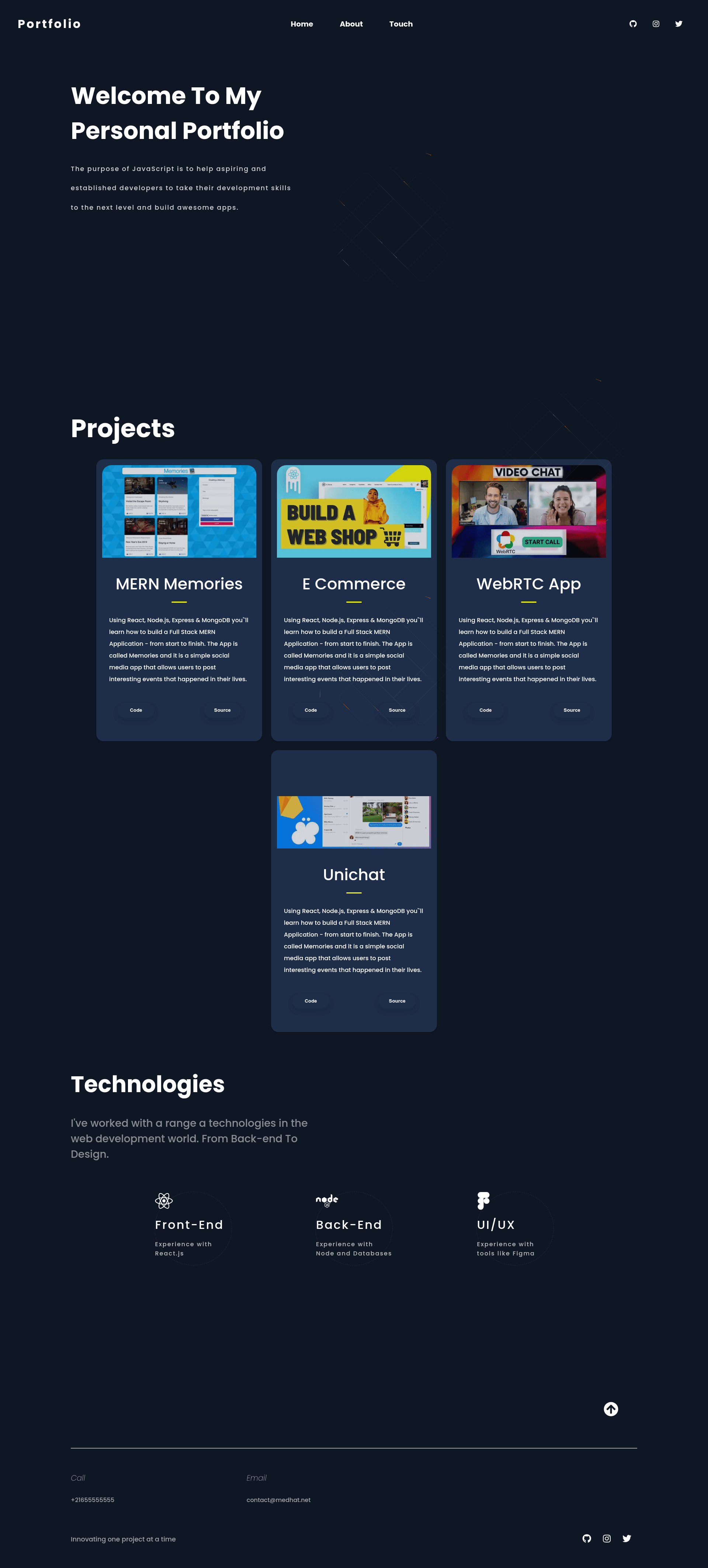screenshot of Nextjs Responsive Portfolio on template0.com