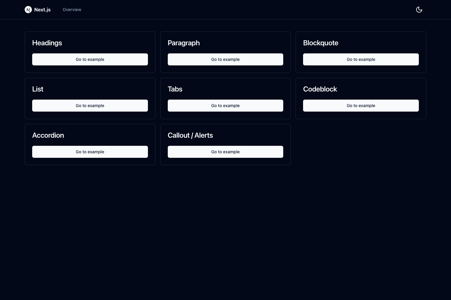 NextJS w/ Markdoc & shadcn/ui preview