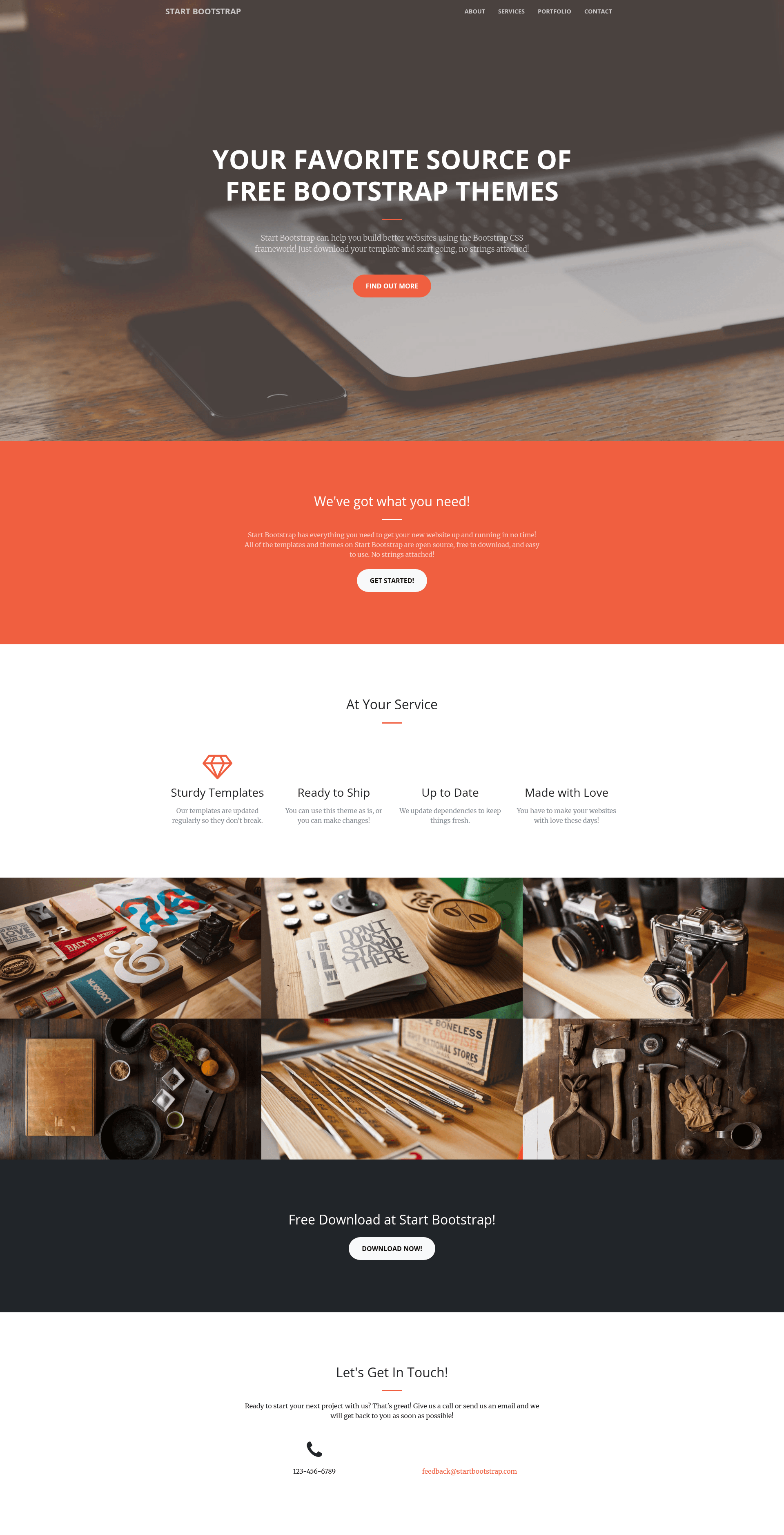 screenshot of Creative – Free Bootstrap 4 Business Template for Small Ventures on template0.com