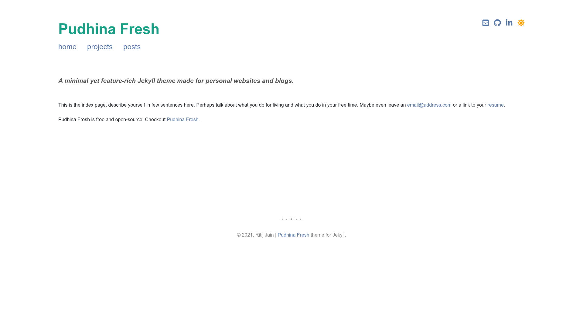 screenshot of Pudhina Fresh on template0.com