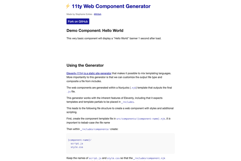 Image for 11ty Web Component Generator on template0.com Image for 11ty Web Component Generator on template0.com