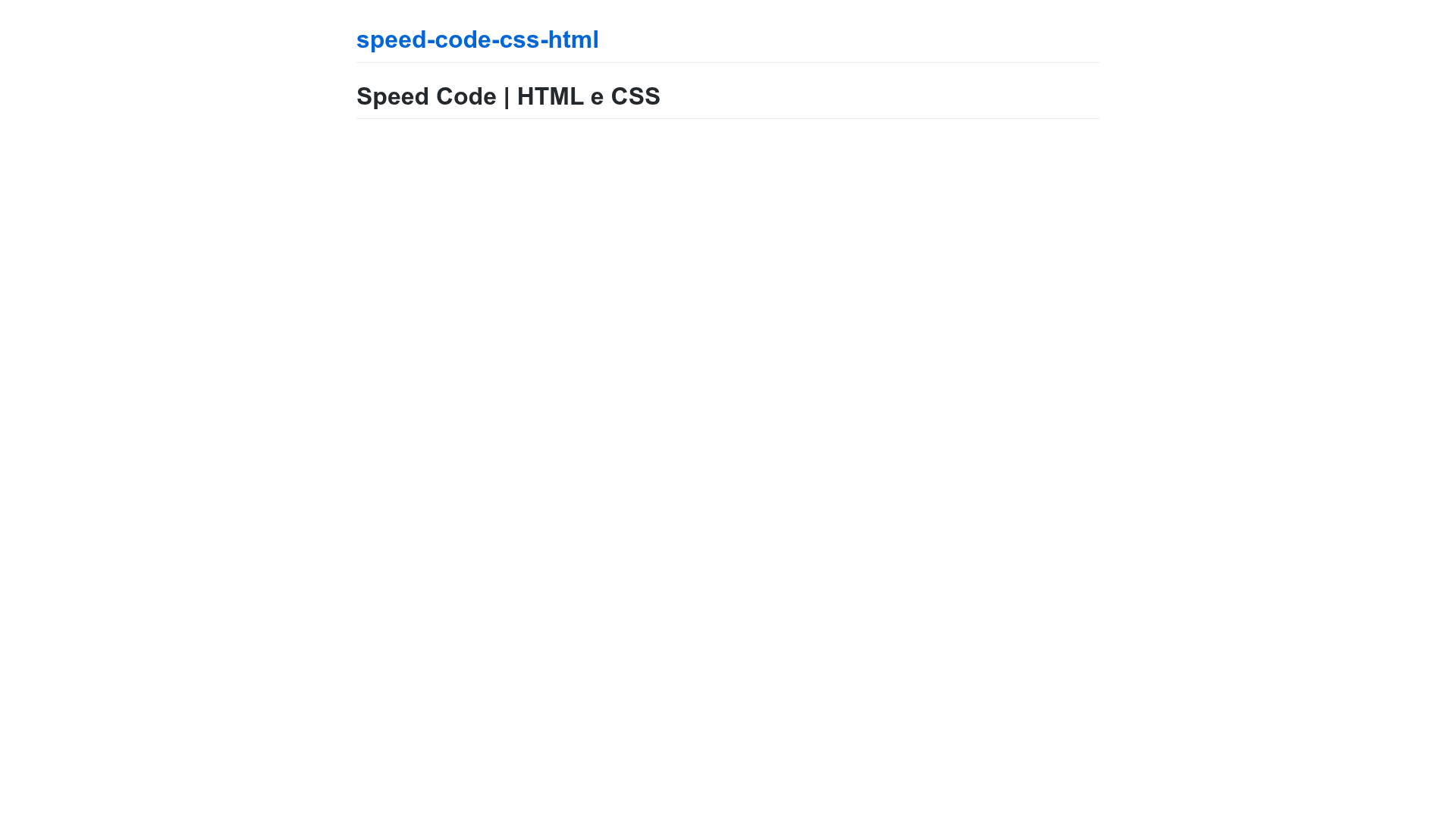 screenshot of Speed Code HTML e CSS on template0.com