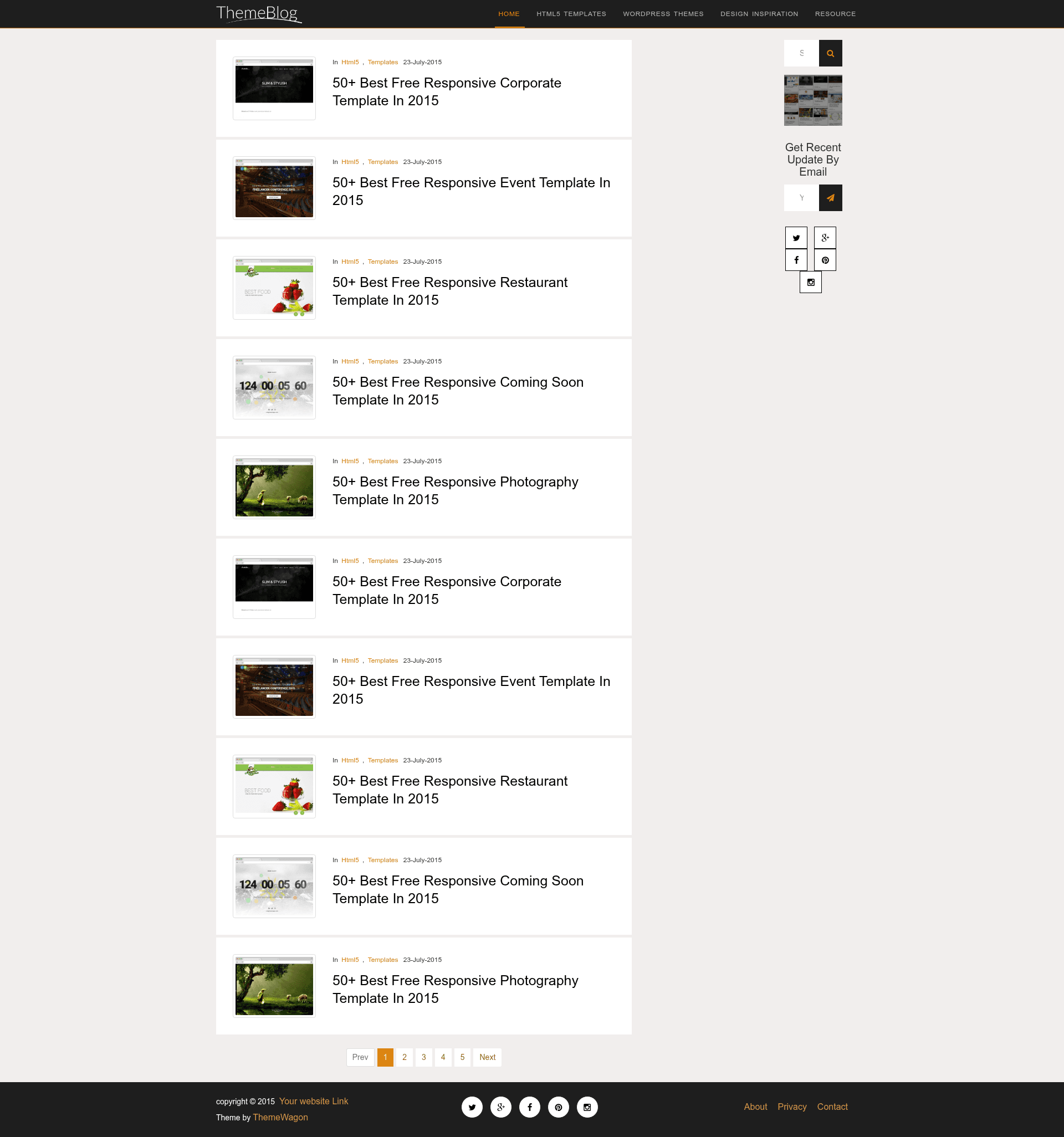 screenshot of ThemeBlog on template0.com