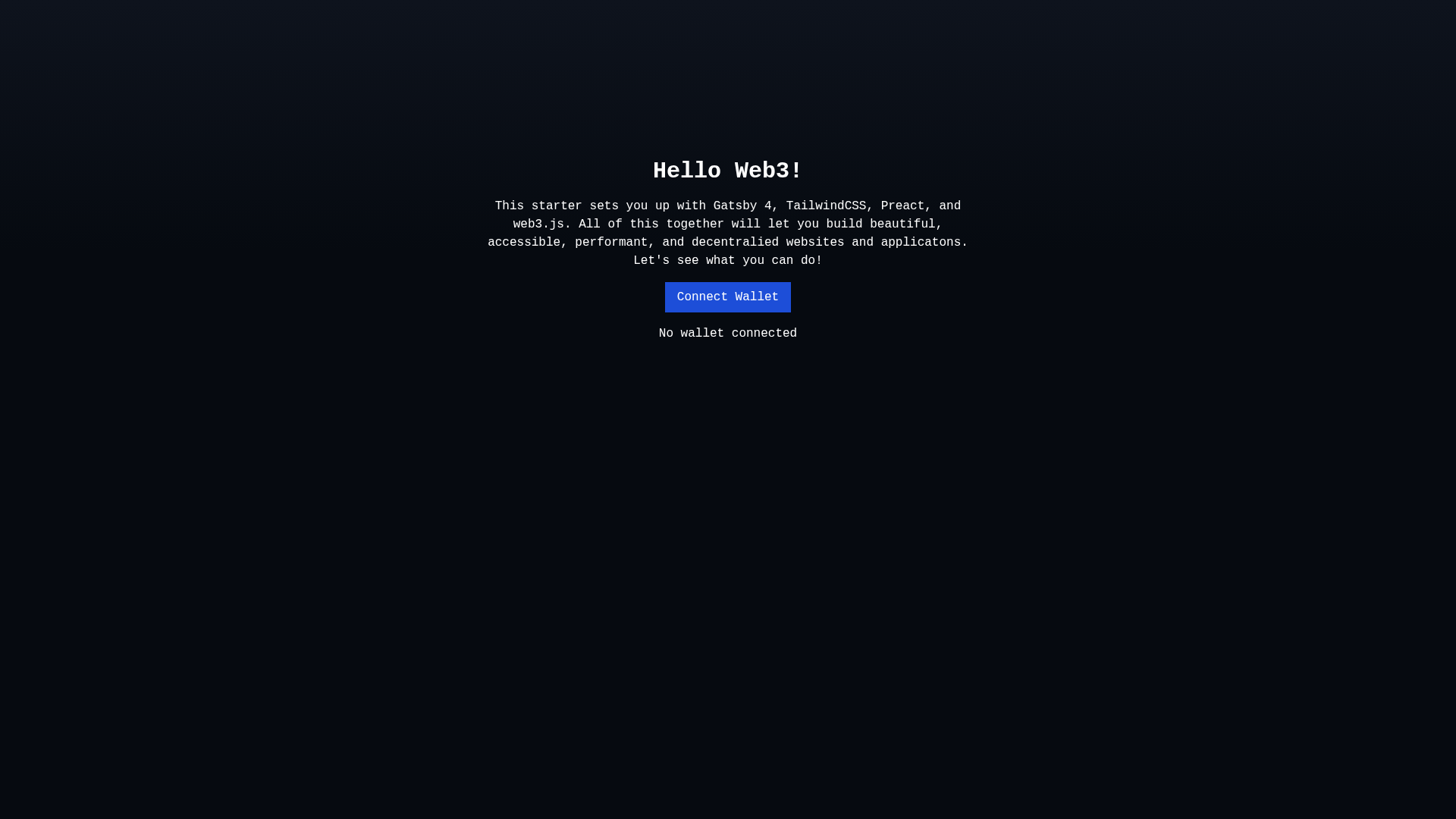 screenshot of Gatsby Web3 Starter on template0.com