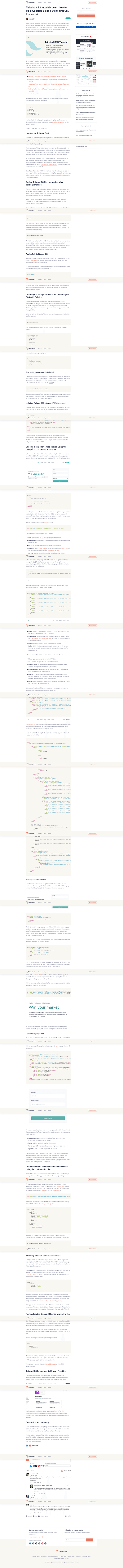 screenshot of Tailwind CSS Tutorial on template0.com