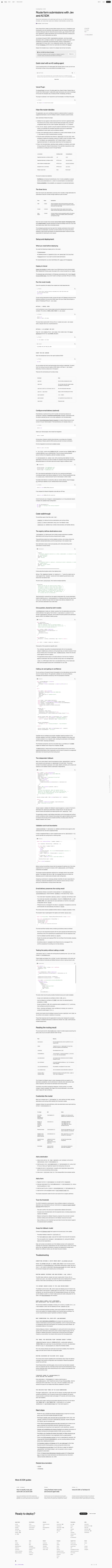screenshot of Jev x AI SDK Form Router on template0.com