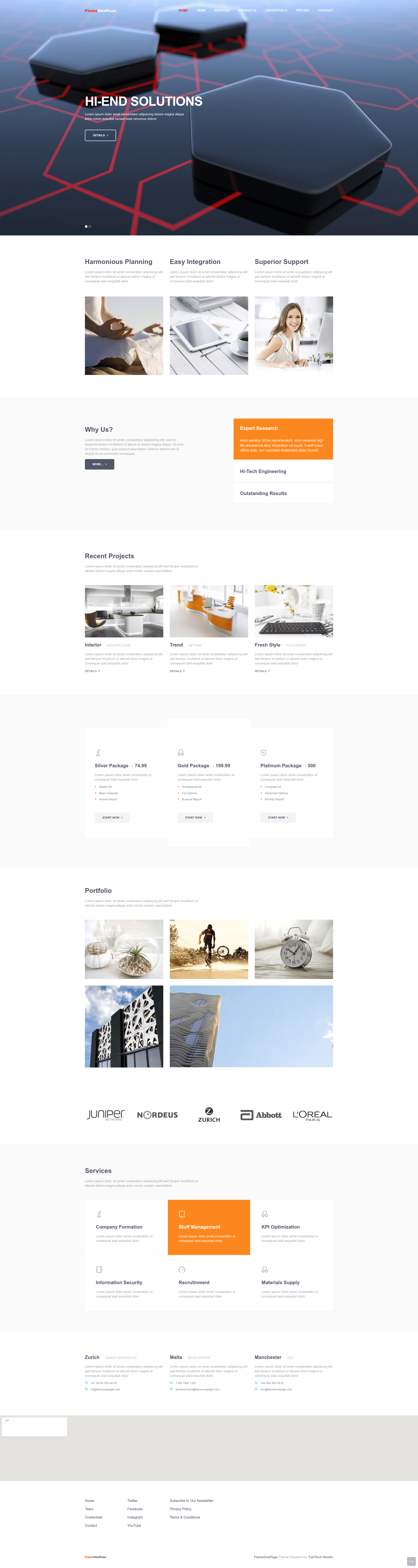 screenshot of Flame One Page on template0.com