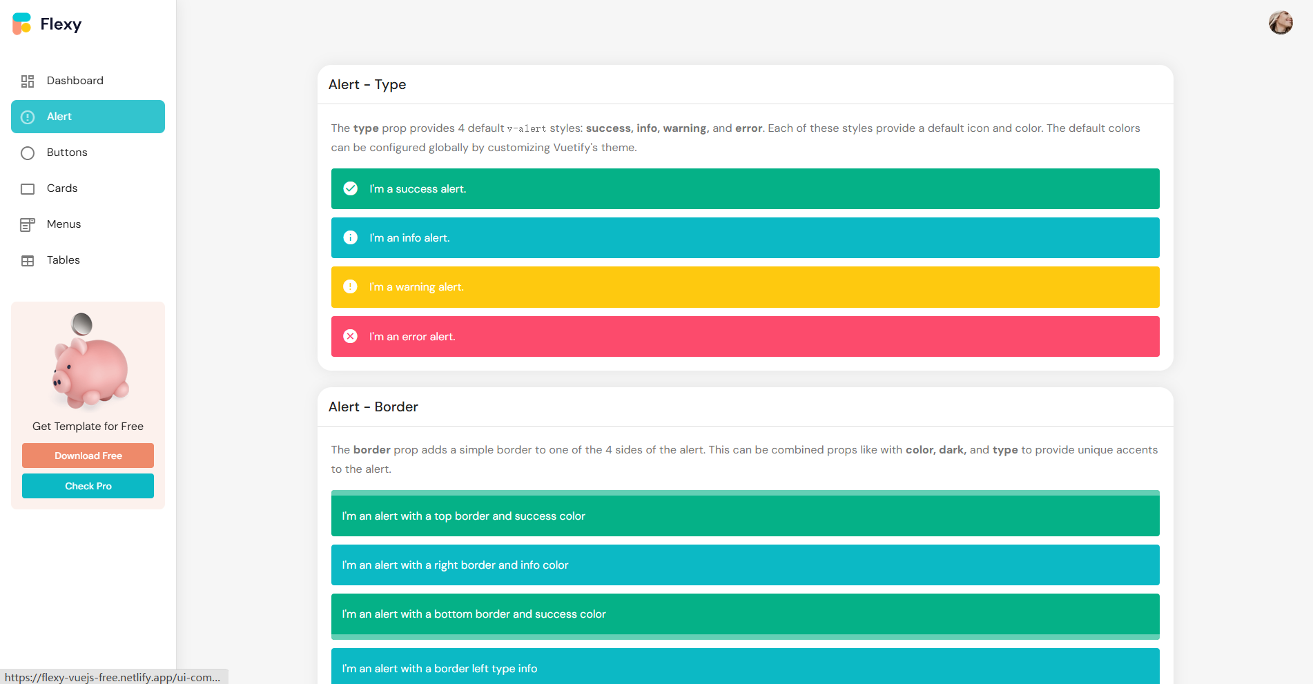 Image for Flexy VueJs free Admin Template(dashboard vue template) on template0.com