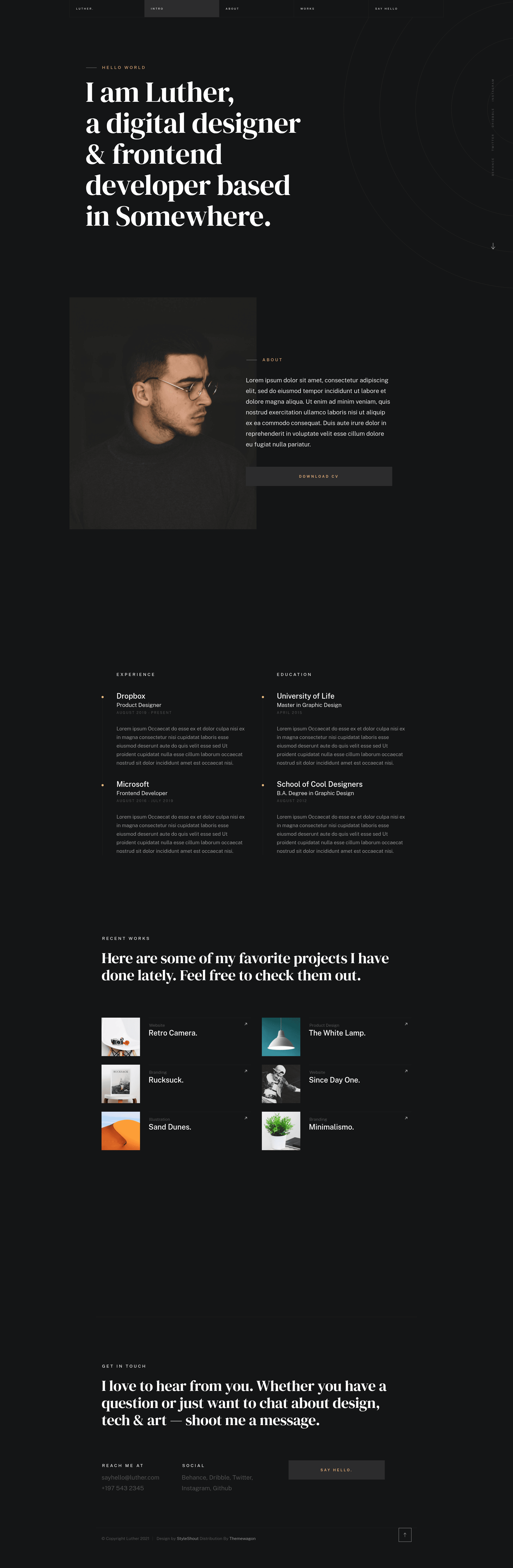 screenshot of Luther on template0.com