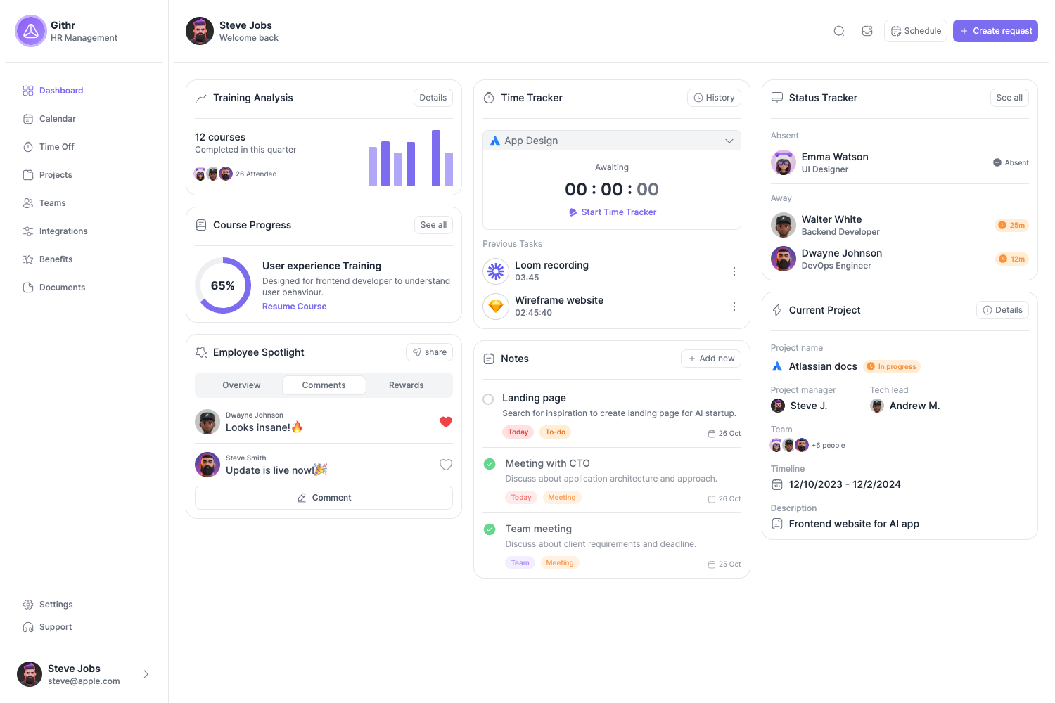 Githr Dashboard preview
