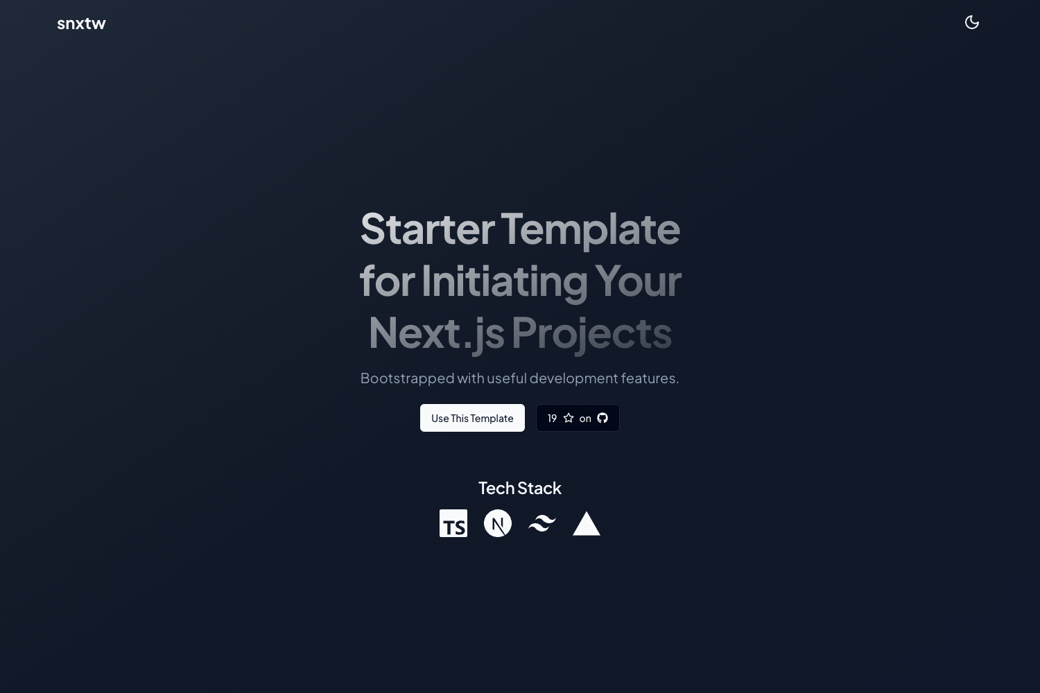 Next.js Starter Tailwind preview