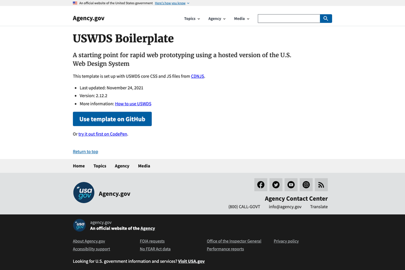 Image for USWDS Boilerplate on template0.com
