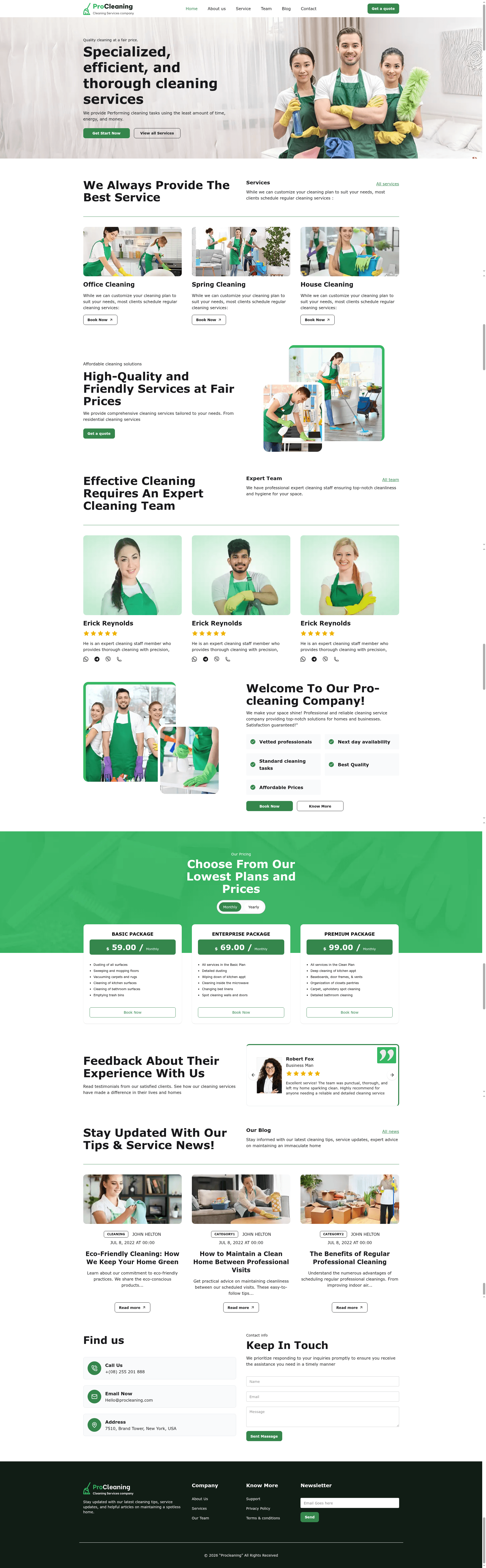 screenshot of ProCleaning on template0.com