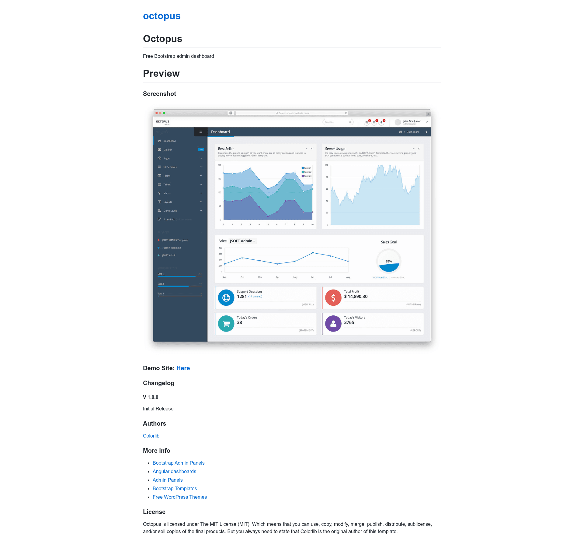 screenshot of Octopus on template0.com