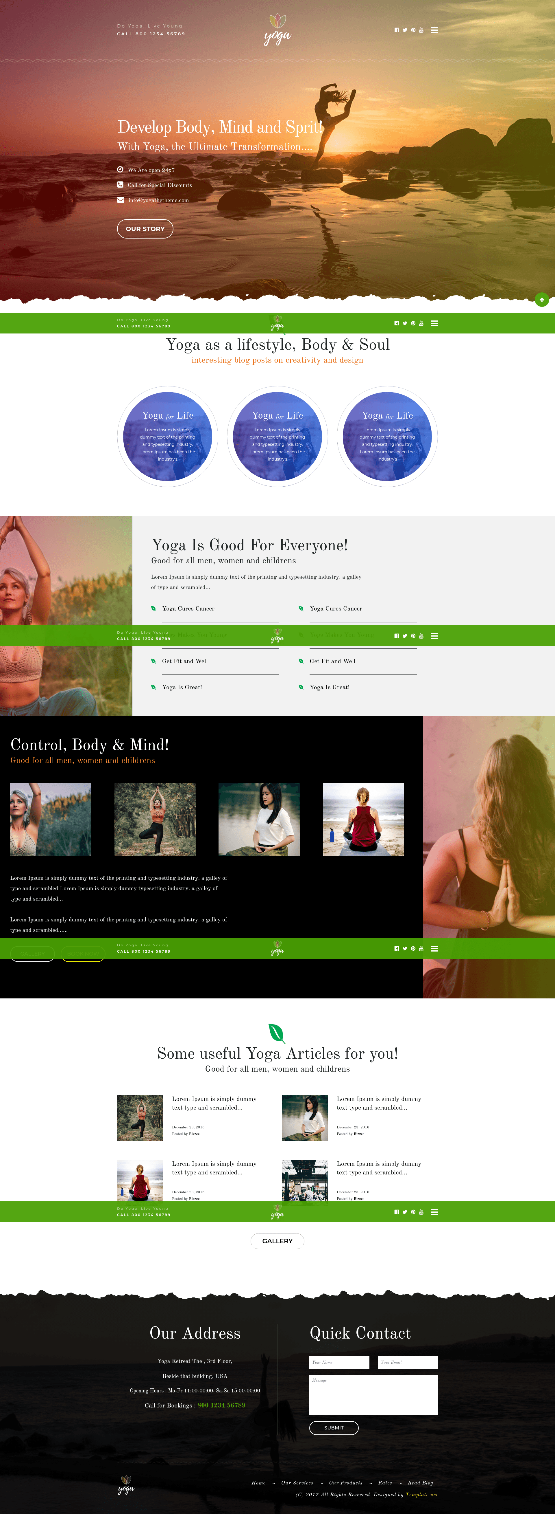 screenshot of Yoga on template0.com