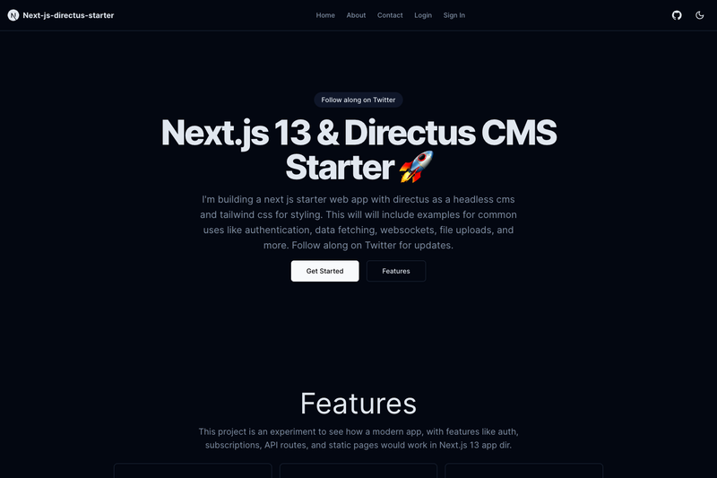 Image for Next js Directus Starter on template0.com Image for Next js Directus Starter on template0.com