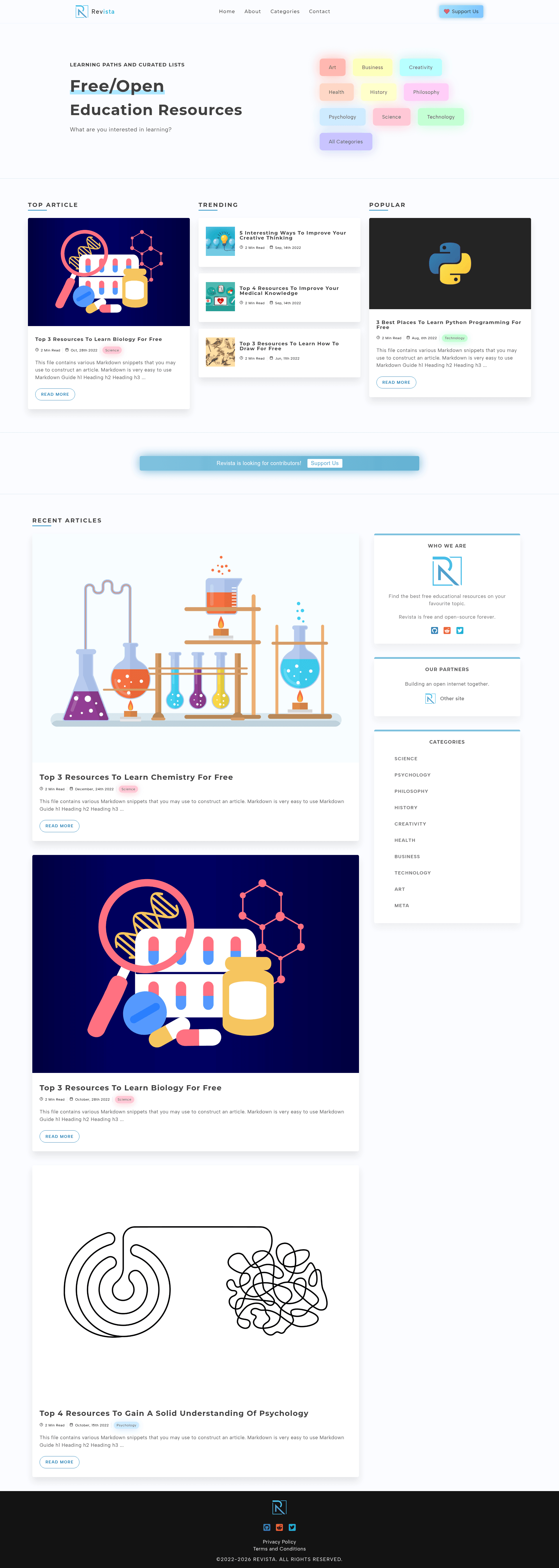 screenshot of Revista on template0.com