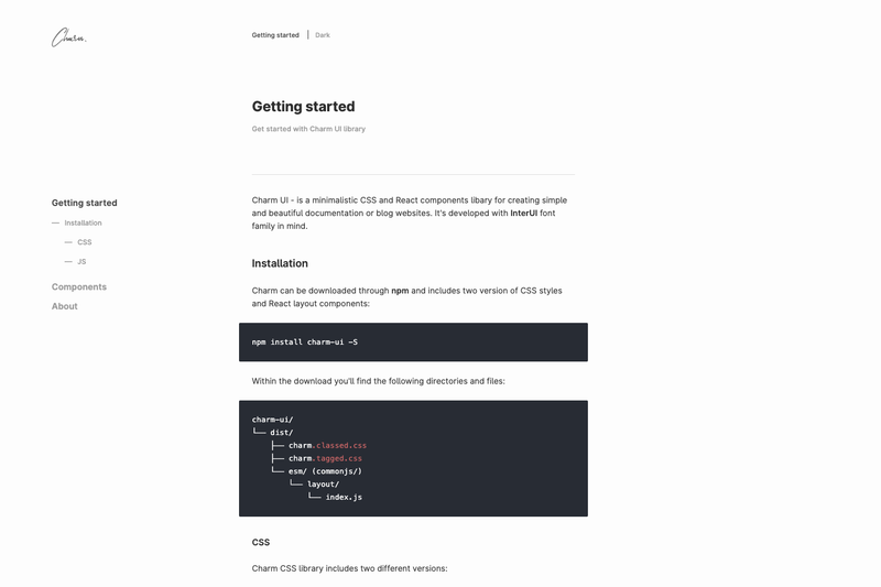Image for Charm UI Docs on template0.com Image for Charm UI Docs on template0.com