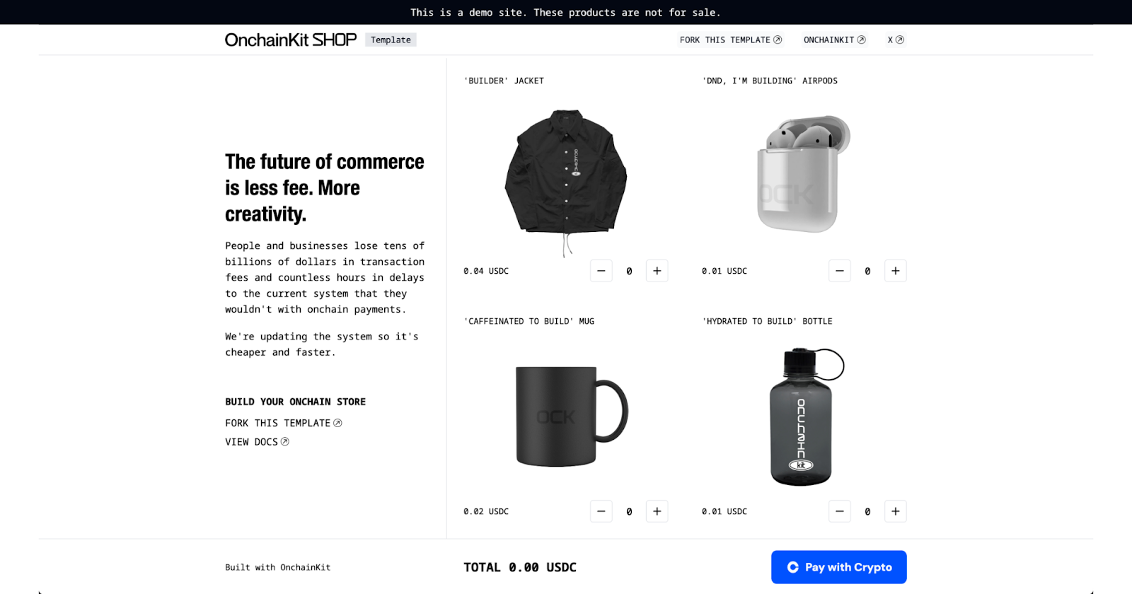 Onchain Commerce Template preview