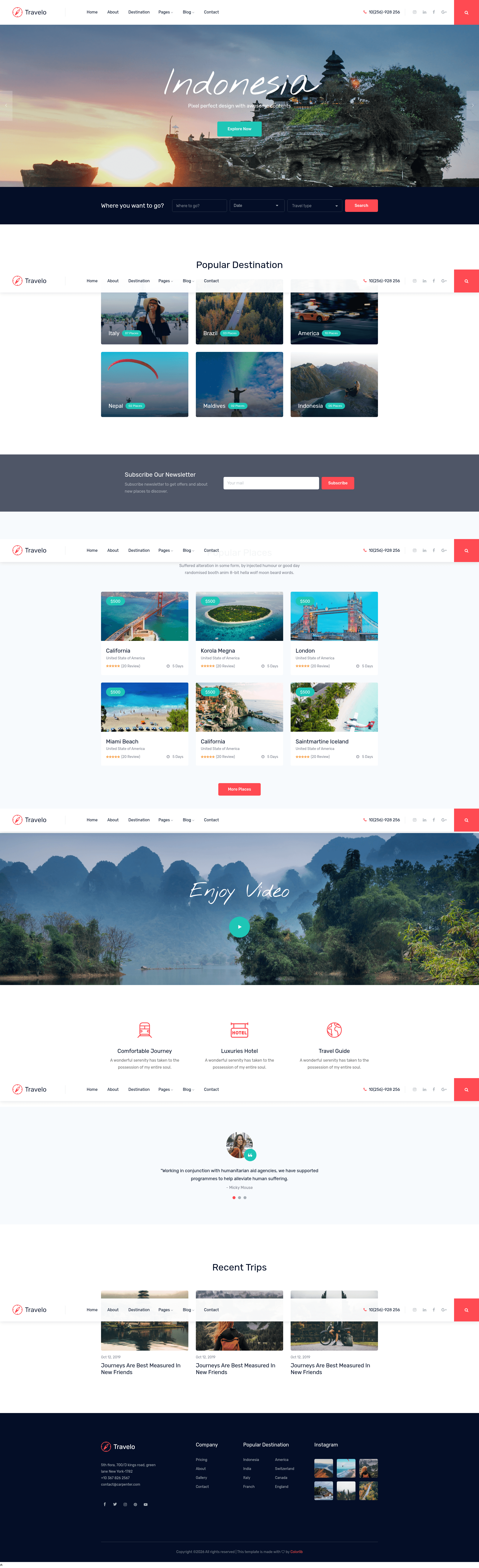 screenshot of Travelo on template0.com