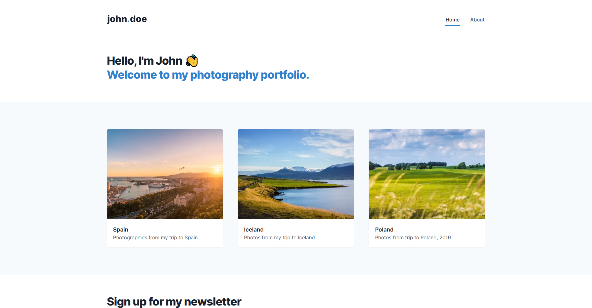 Contentful Portfolio preview