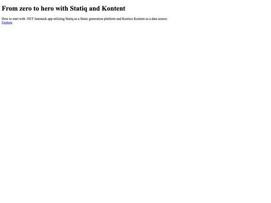 Image for Statiq boilerplate for Kontent.ai on template0.com
