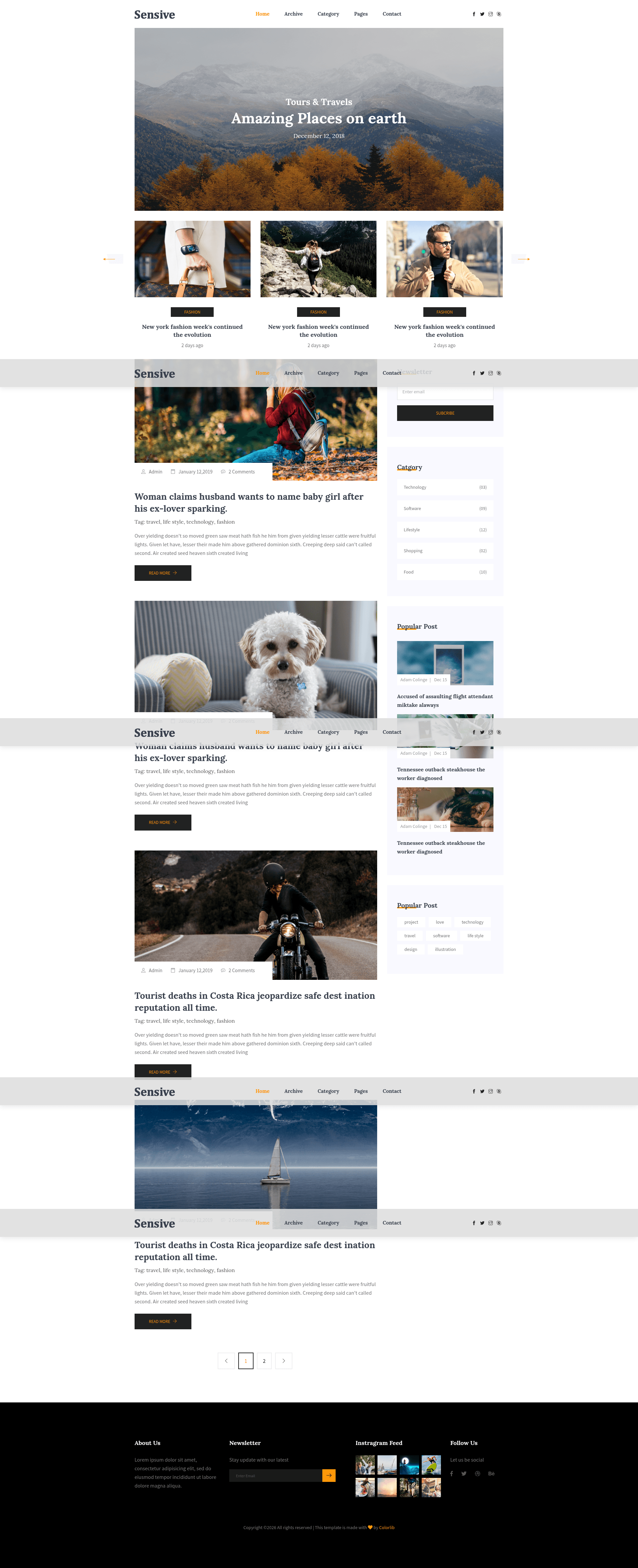 screenshot of Sensive on template0.com