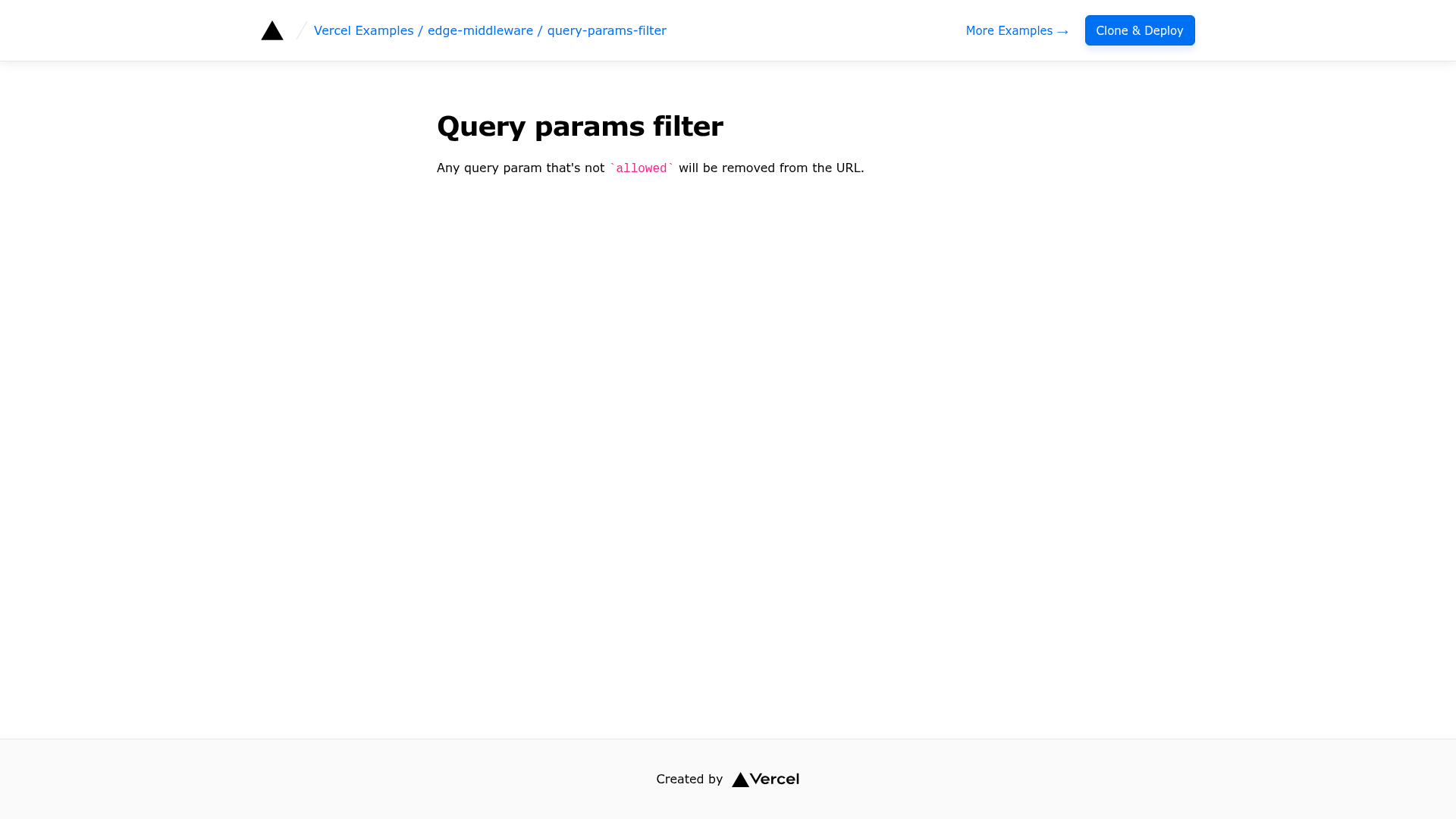 screenshot of Filtering Query Parameters on template0.com