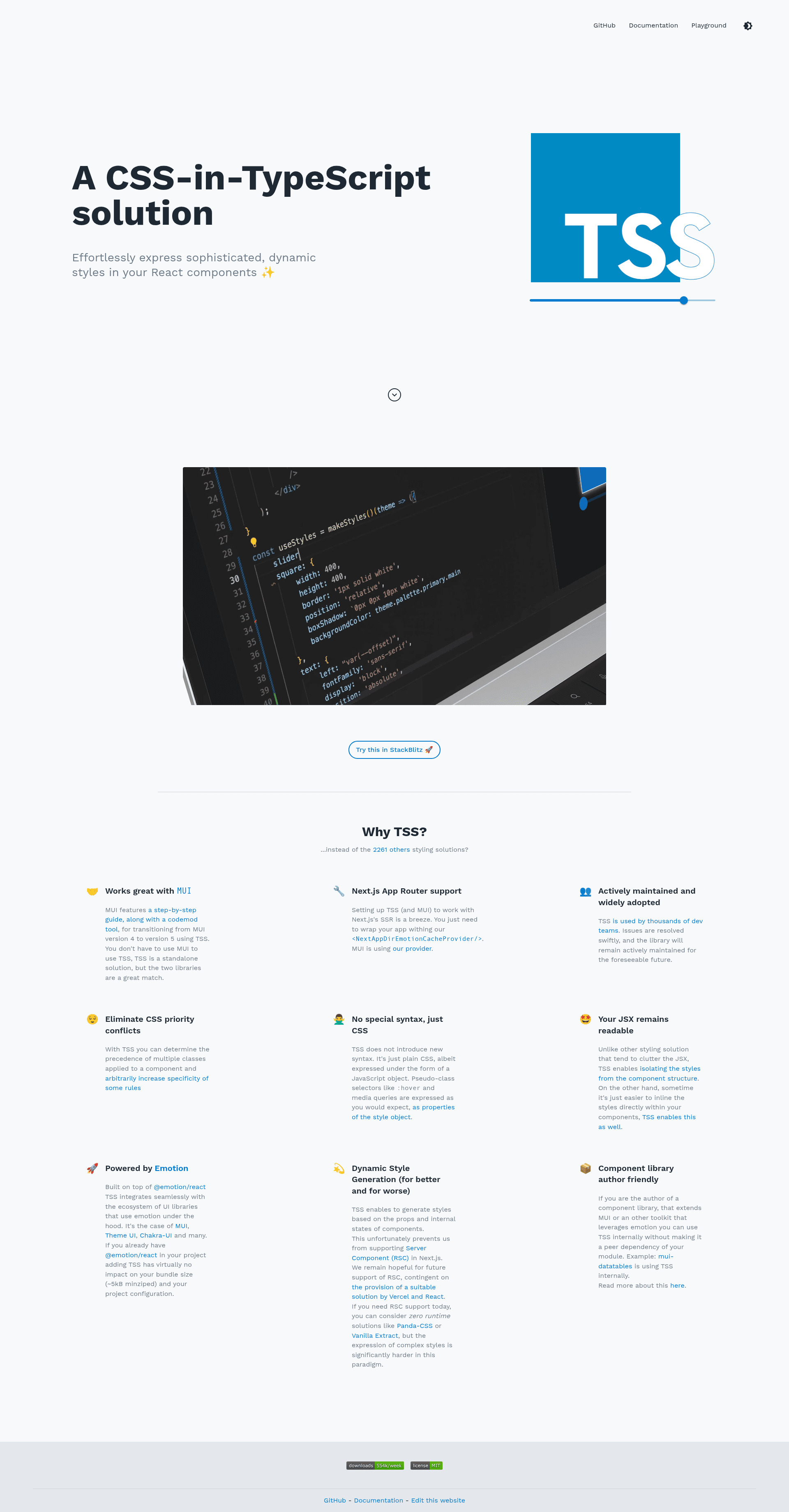 screenshot of tss-react on template0.com
