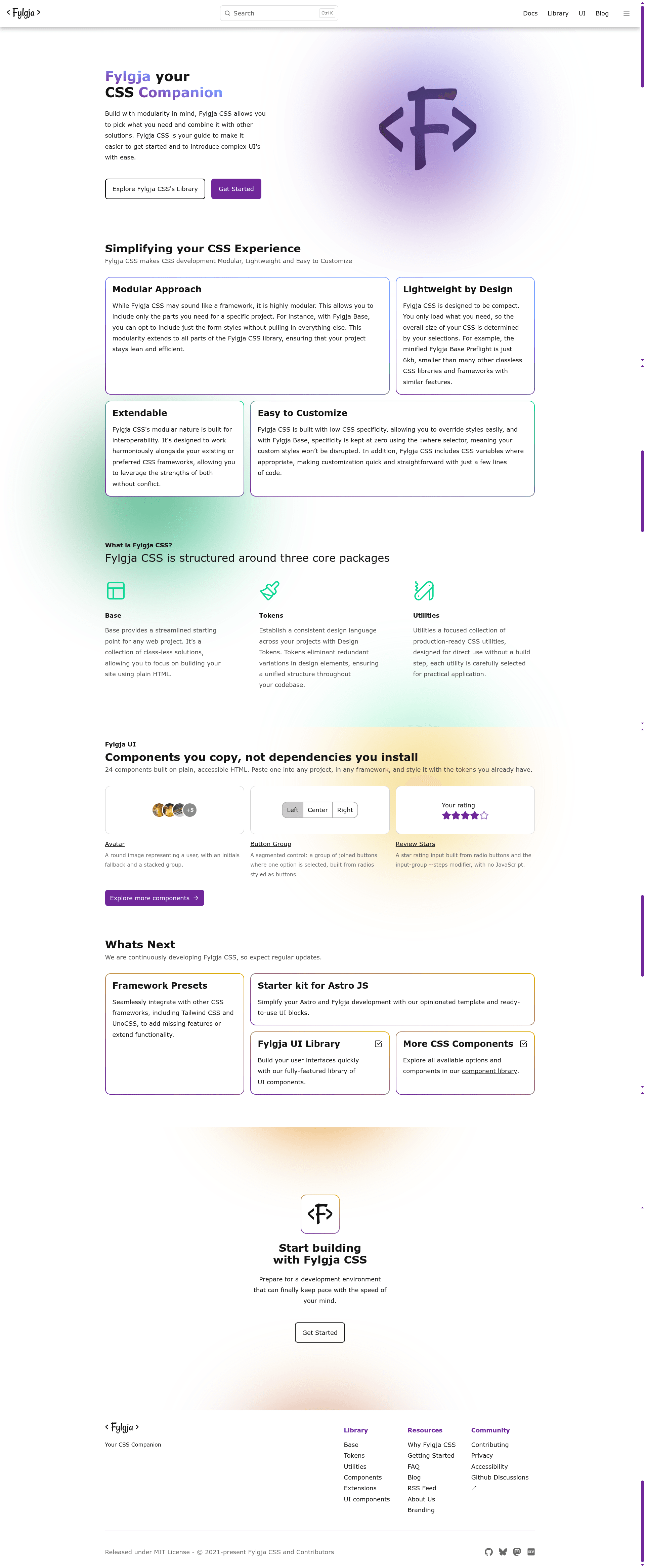 screenshot of Fylgja 11ty Starter Template on template0.com