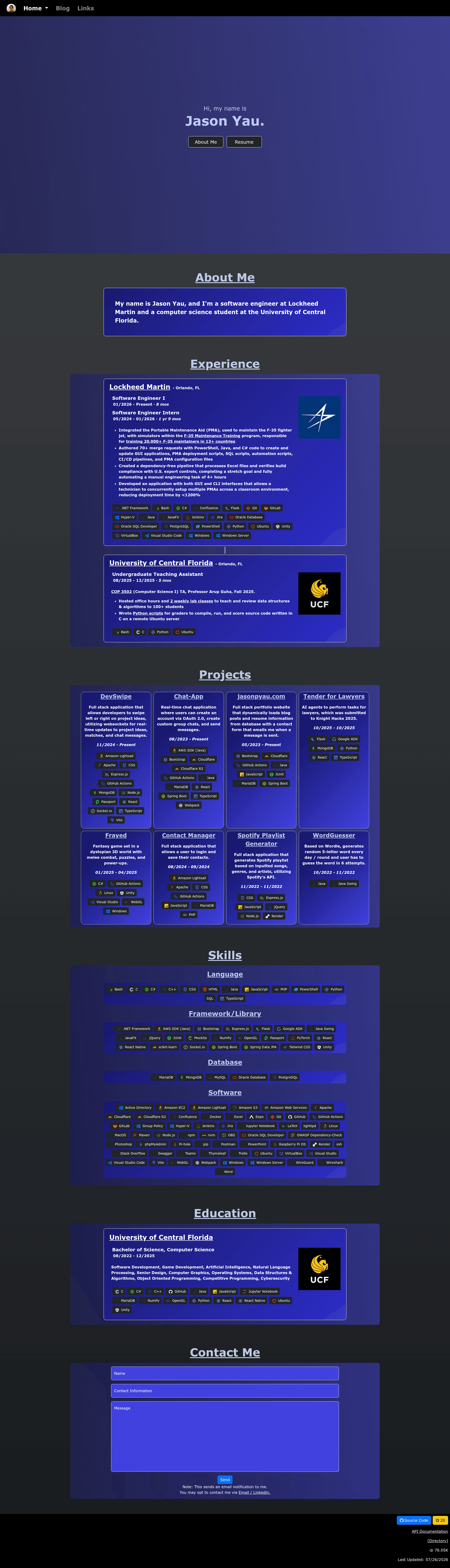 screenshot of jasonpyau.com on template0.com