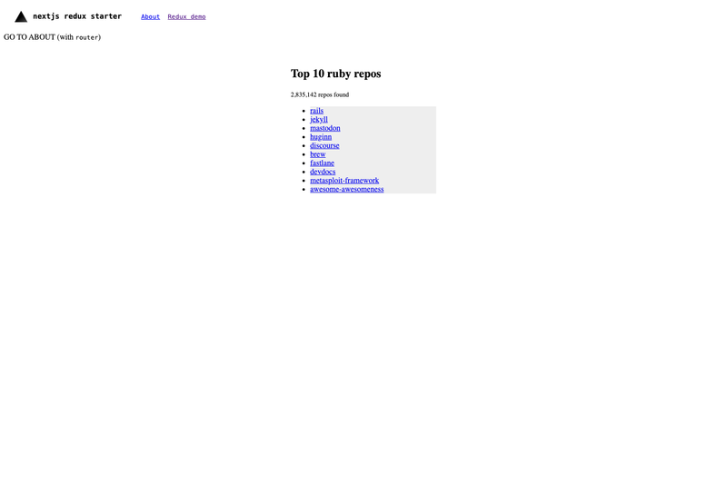 Image for Next.js Redux Starter on template0.com
