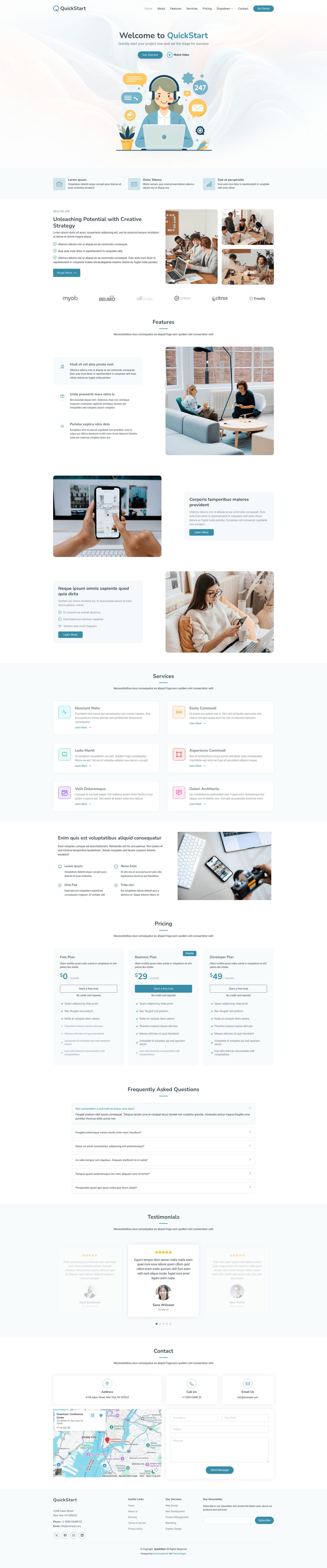 screenshot of QuickStart – Free Bootstrap 5 Business Website Template on template0.com