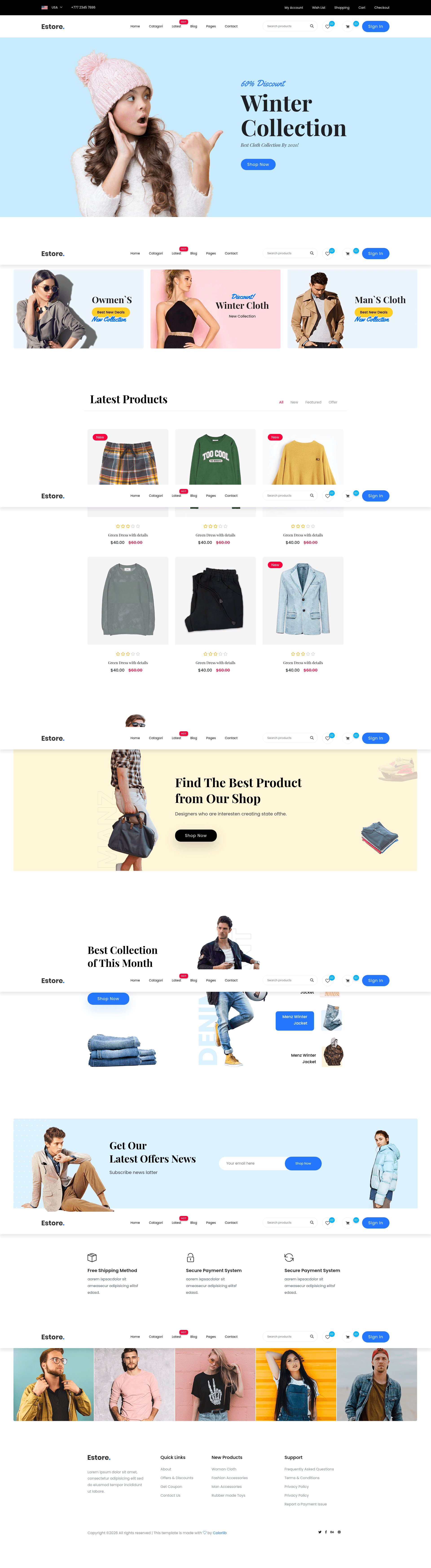 screenshot of eStore on template0.com