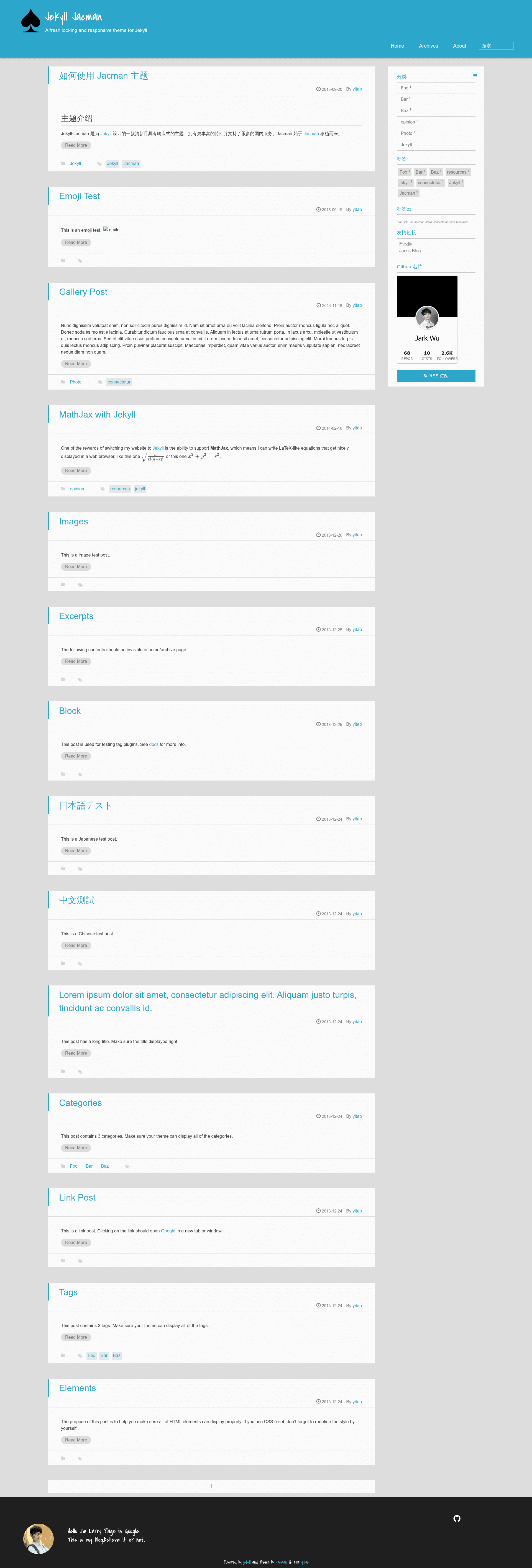 screenshot of Jekyll-Jacman on template0.com