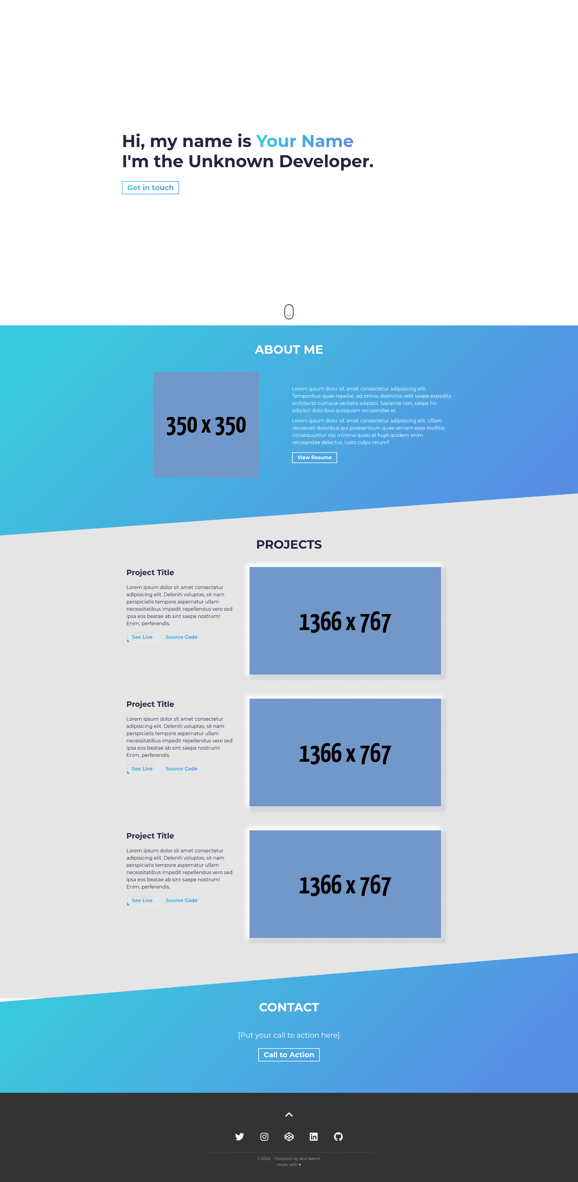screenshot of DevFolio on template0.com
