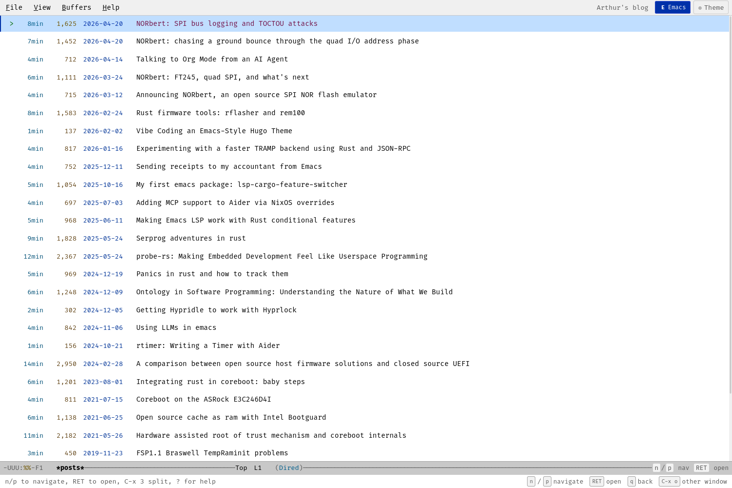 Emacs Hugo Theme preview