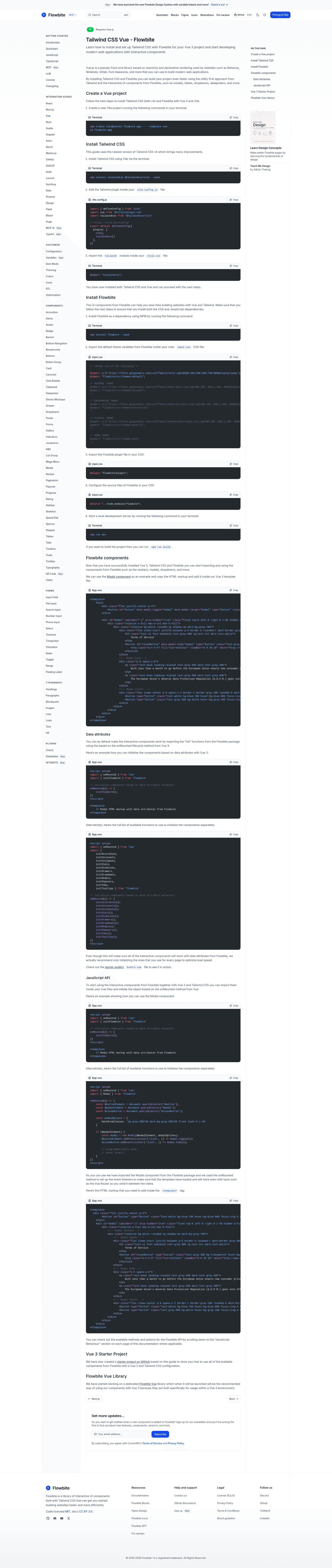 screenshot of Tailwind 4 Vue Starter on template0.com